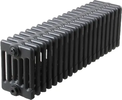 Radiateur bas à colonnes posé sur fond clair