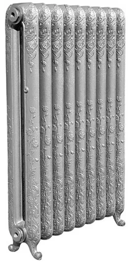 Radiateur Marguerite en fonte grise sur fond clair